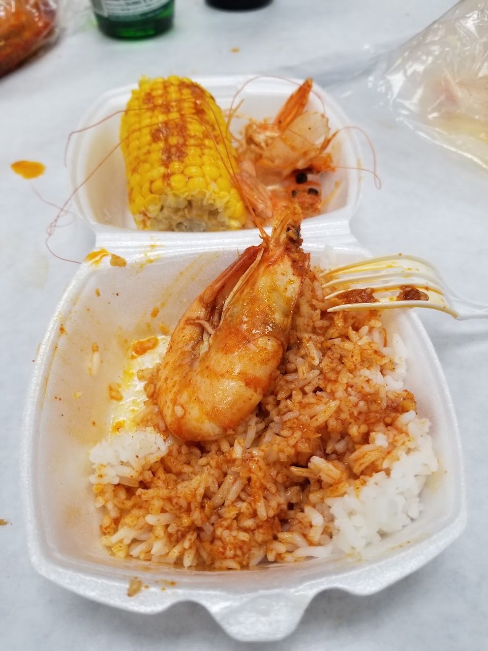 Menu page showing shrimp and sides