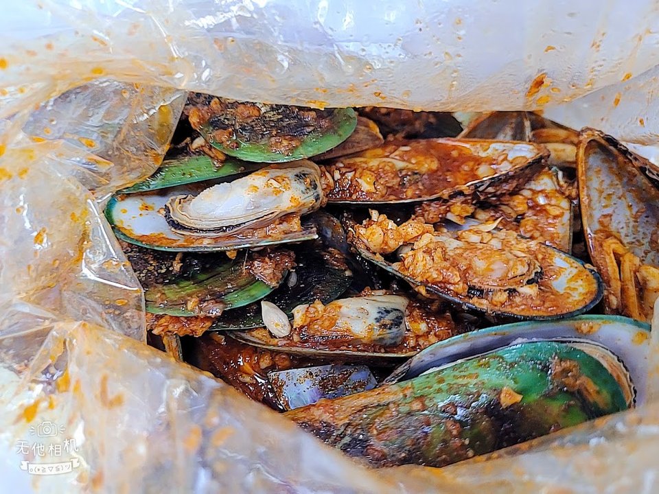 Seafood menu with sauces and drinks